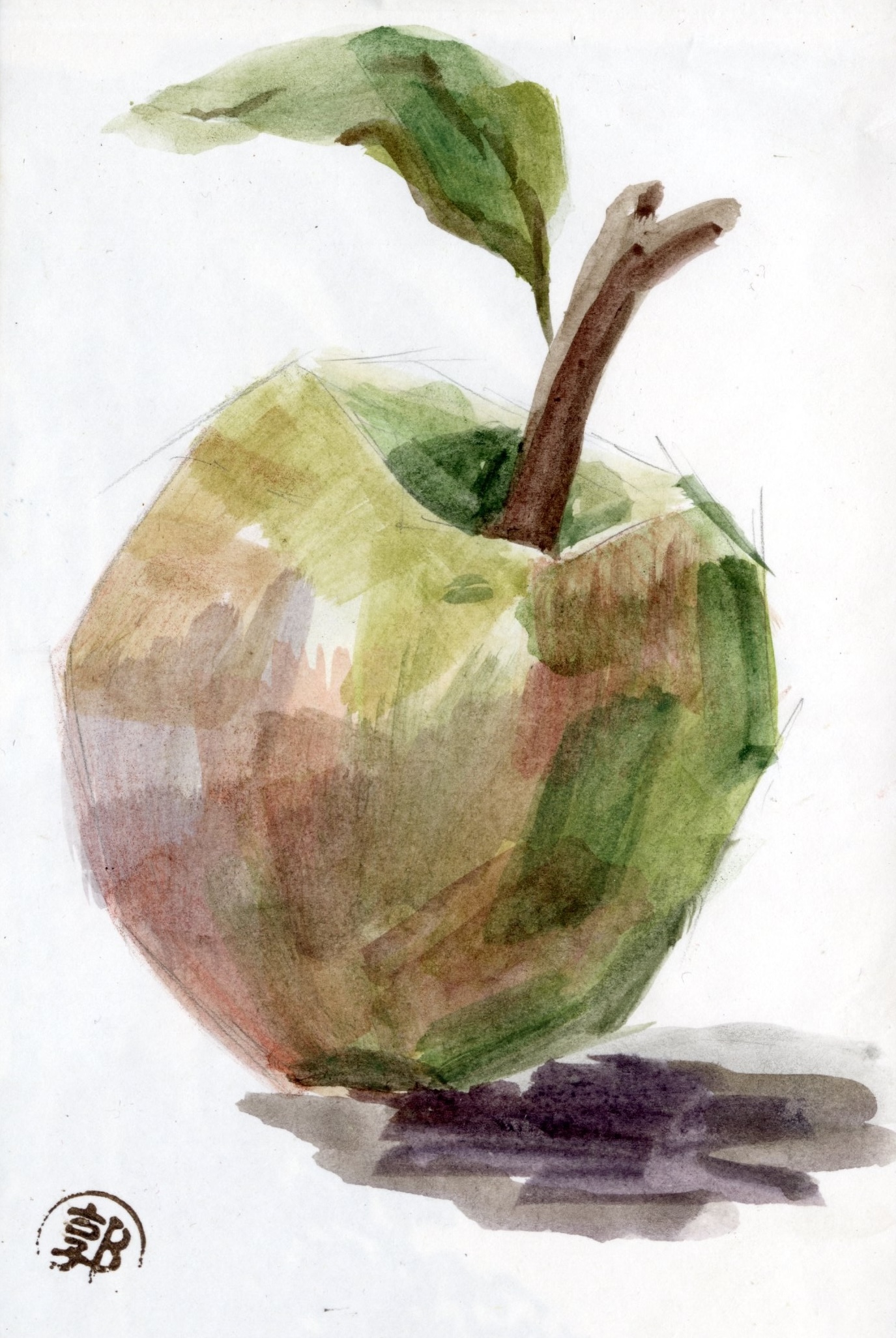 Watercolor apple by Haley Goetting