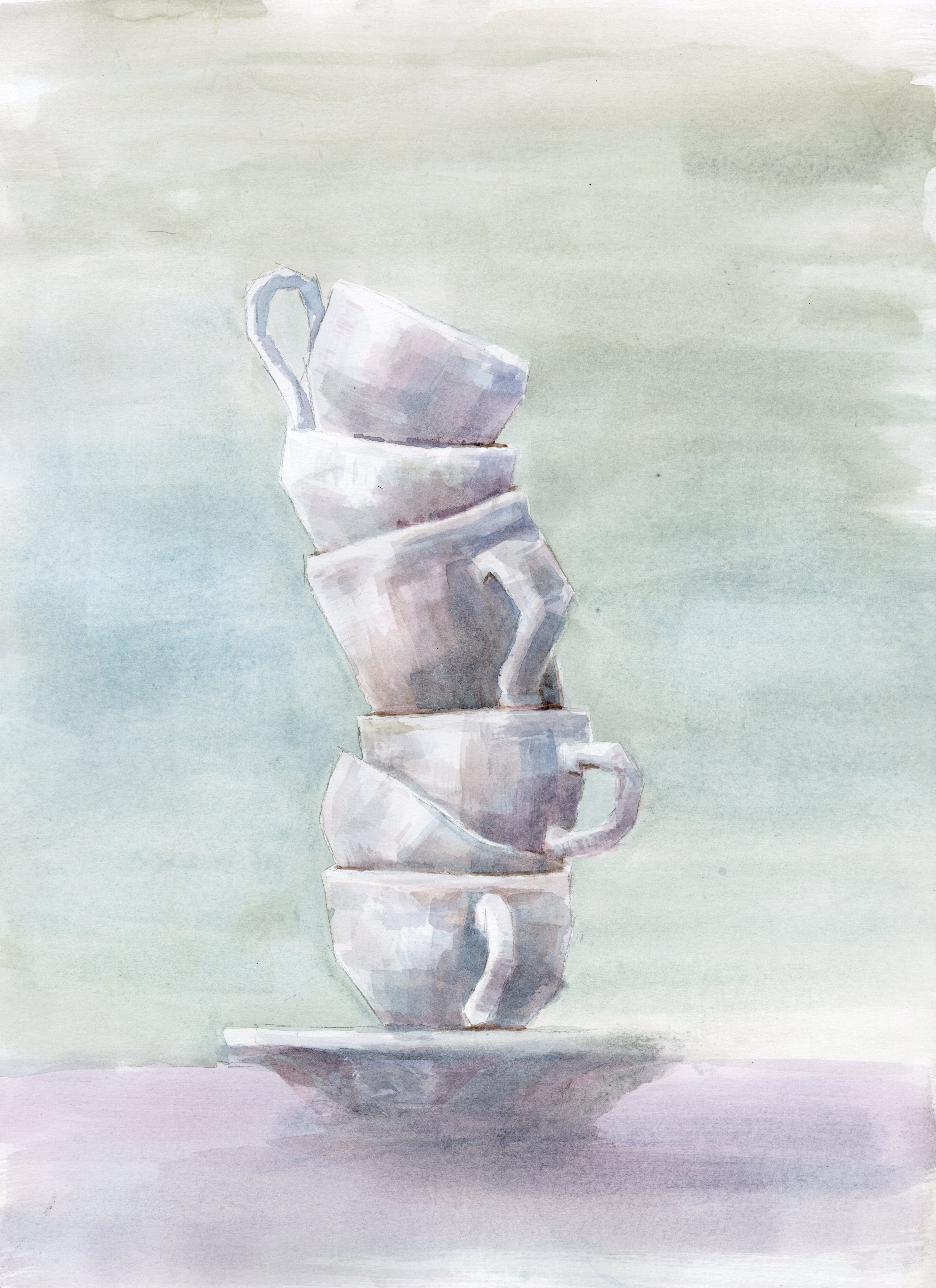 Watercolor cups by Haley Goetting